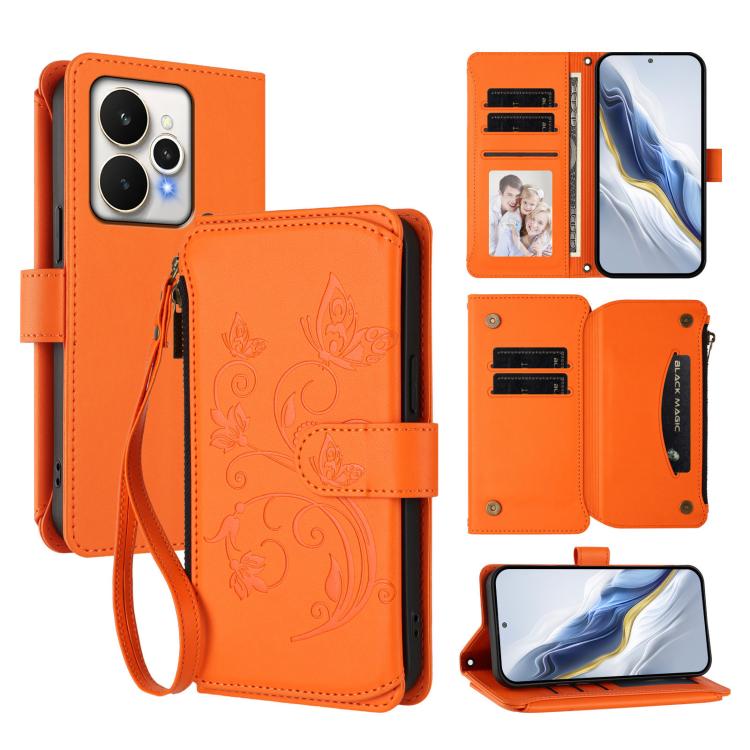 Butterfly Love Flower Multi-card Zipper Wallet Leather Phone Case, For Realme P4 5G, For Realme 15T 5G Global, For Realme C71 4G India, For Realme 15 5G / 15 Pro 5G, For Realme C71 4G Global, For Realme Neo7 Turbo