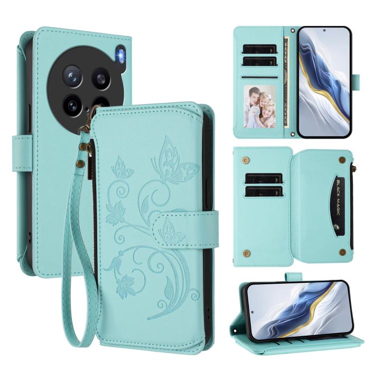 Butterfly Love Flower Multi-card Zipper Wallet Leather Phone Case, For vivo S30 Pro mini, For vivo S30, For vivo X200s, For vivo Y300 Pro+ 5G / iQOO Z10 5G, For vivo Y29 4G Global / T4x 5G, For vivo V50 5G Global / V50e 5G