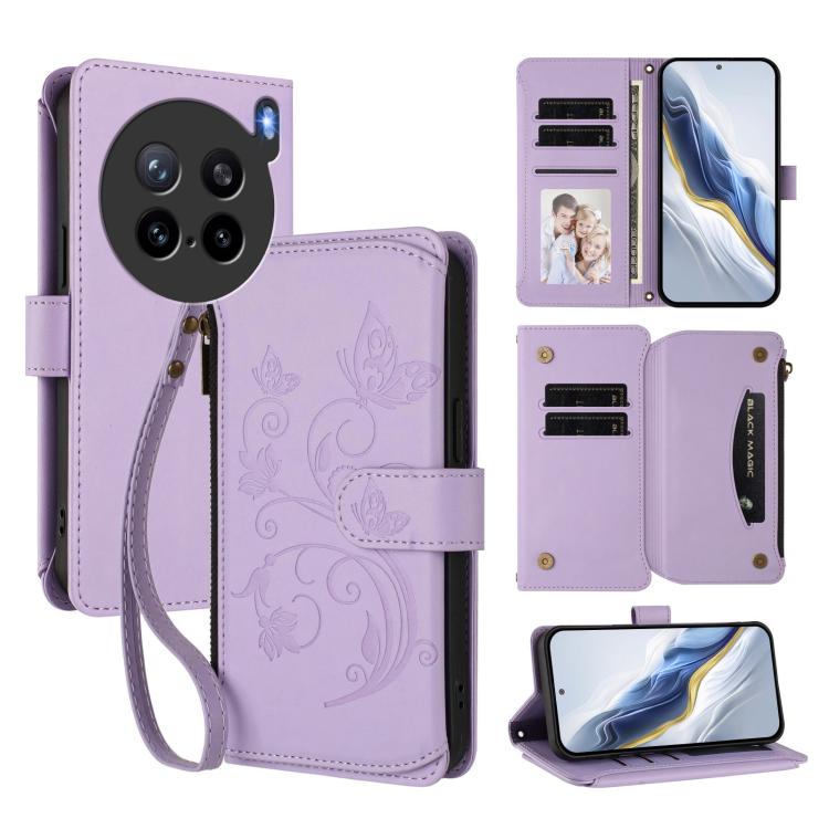Butterfly Love Flower Multi-card Zipper Wallet Leather Phone Case, For vivo S30 Pro mini, For vivo S30, For vivo X200s, For vivo Y300 Pro+ 5G / iQOO Z10 5G, For vivo Y29 4G Global / T4x 5G, For vivo V50 5G Global / V50e 5G