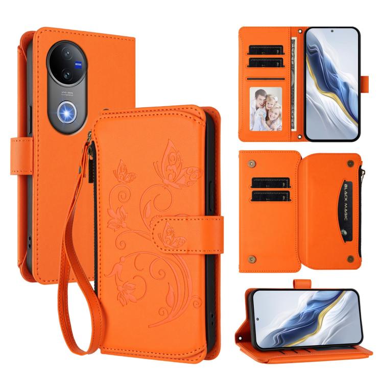 Butterfly Love Flower Multi-card Zipper Wallet Leather Phone Case, For vivo S30 Pro mini, For vivo S30, For vivo X200s, For vivo Y300 Pro+ 5G / iQOO Z10 5G, For vivo Y29 4G Global / T4x 5G, For vivo V50 5G Global / V50e 5G