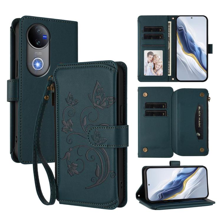 Butterfly Love Flower Multi-card Zipper Wallet Leather Phone Case, For vivo S30 Pro mini, For vivo S30, For vivo X200s, For vivo Y300 Pro+ 5G / iQOO Z10 5G, For vivo Y29 4G Global / T4x 5G, For vivo V50 5G Global / V50e 5G