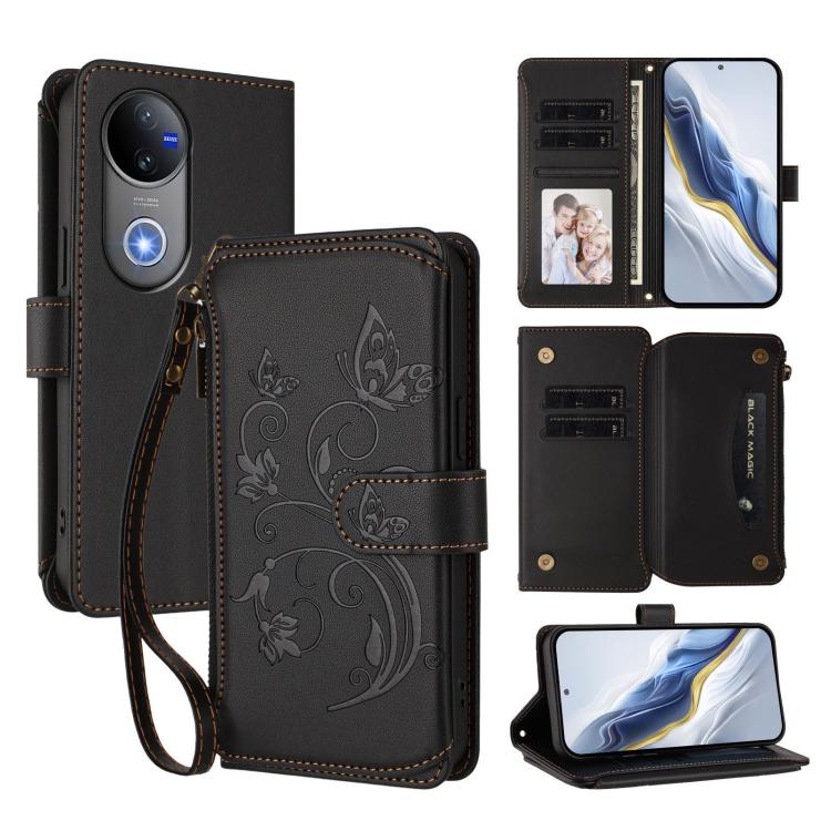Butterfly Love Flower Multi-card Zipper Wallet Leather Phone Case, For vivo S30 Pro mini, For vivo S30, For vivo X200s, For vivo Y300 Pro+ 5G / iQOO Z10 5G, For vivo Y29 4G Global / T4x 5G, For vivo V50 5G Global / V50e 5G