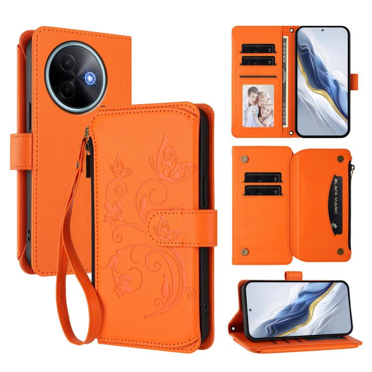 Butterfly Love Flower Multi-card Zipper Wallet Leather Phone Case, For vivo V50 Lite 5G Global /V50 Lite 4G, For vivo Y39 5G Global / Y300i 5G, For vivo Y29s 5G / Y04 5G Global, For vivo Y19s 4G Global / Y29 5G India, For vivo S20 5G, For vivo S20 Pro 5G