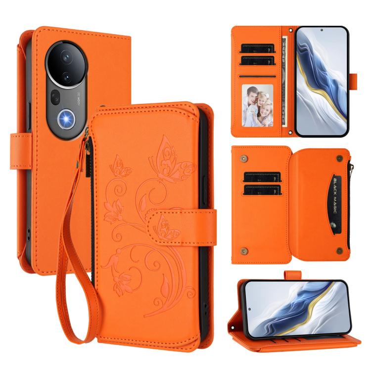 Butterfly Love Flower Multi-card Zipper Wallet Leather Phone Case, For vivo V50 Lite 5G Global /V50 Lite 4G, For vivo Y39 5G Global / Y300i 5G, For vivo Y29s 5G / Y04 5G Global, For vivo Y19s 4G Global / Y29 5G India, For vivo S20 5G, For vivo S20 Pro 5G