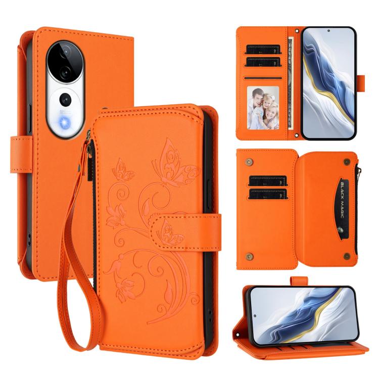 Butterfly Love Flower Multi-card Zipper Wallet Leather Phone Case, For vivo V40 5G / V40 Pro 5G, For vivo Y03 / Y18 Global / Y28s 5G, For vivo iQOO Z9s Pro 5G India / T3 Pro, For vivo V40 Lite 5G / V30e 5G, For vivo S19, For vivo Y28 4G Global
