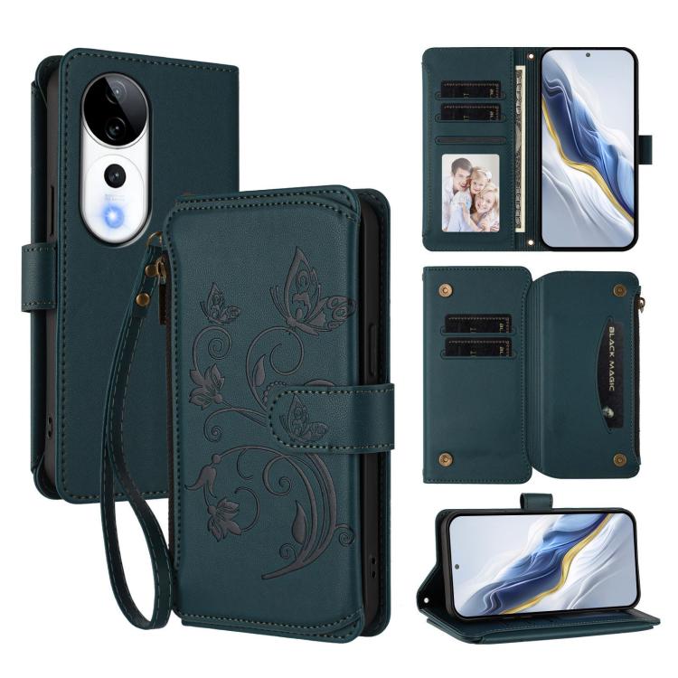Butterfly Love Flower Multi-card Zipper Wallet Leather Phone Case, For vivo V40 5G / V40 Pro 5G, For vivo Y03 / Y18 Global / Y28s 5G, For vivo iQOO Z9s Pro 5G India / T3 Pro, For vivo V40 Lite 5G / V30e 5G, For vivo S19, For vivo Y28 4G Global