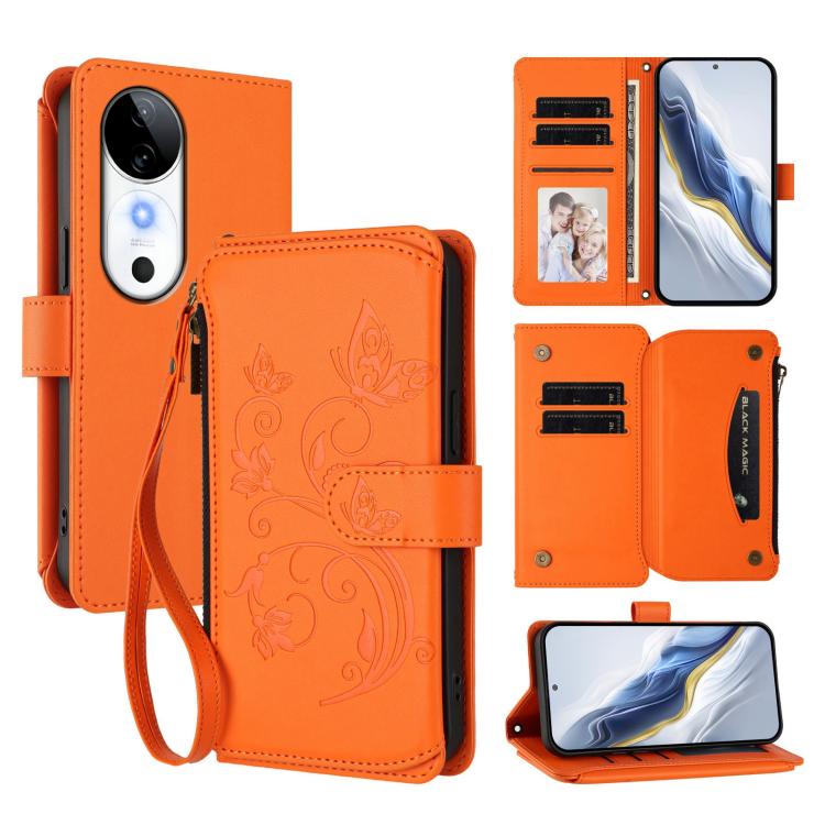 Butterfly Love Flower Multi-card Zipper Wallet Leather Phone Case, For vivo V40 5G / V40 Pro 5G, For vivo Y03 / Y18 Global / Y28s 5G, For vivo iQOO Z9s Pro 5G India / T3 Pro, For vivo V40 Lite 5G / V30e 5G, For vivo S19, For vivo Y28 4G Global