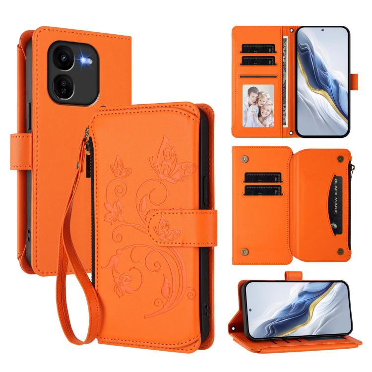 Butterfly Love Flower Multi-card Zipper Wallet Leather Phone Case, For vivo Y38 5G Global / T3X 5G, For vivo X100 Pro / X100s Pro, For vivo X100s 5G, For vivo iQOO Z9x, For vivo iQOO Neo Z9 / Z9 Pro Turbo 5G, For vivo S18 / S18 Pro 5G / V30 Pro