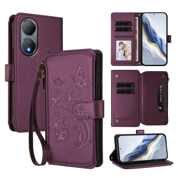 Butterfly Love Flower Multi-card Zipper Wallet Leather Phone Case, For vivo Y02A 4G / Y11 2023 / Y02t, For vivo Y78+ 5G Global / V29 Lite, For vivo Y100 India / Y100A Global, For vivo Y56 5G Global / Y16 4G Global, For vivo S16 / V27 5G / V27 Pro 5G   ...