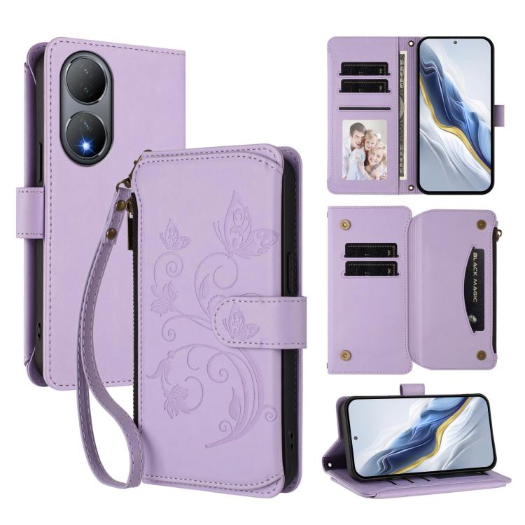 Butterfly Love Flower Multi-card Zipper Wallet Leather Phone Case, For vivo Y02A 4G / Y11 2023 / Y02t, For vivo Y78+ 5G Global / V29 Lite, For vivo Y100 India / Y100A Global, For vivo Y56 5G Global / Y16 4G Global, For vivo S16 / V27 5G / V27 Pro 5G   ...