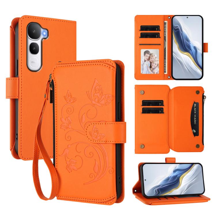 Butterfly Love Flower Multi-card Zipper Wallet Leather Phone Case, For vivo V60 Lite 5G Global, For vivo Y400 5G Global, For vivo Y400 4G, For vivo iQOO Neo 10+, For vivo V60 5G Curved Global, For vivo Y400 Pro 5G