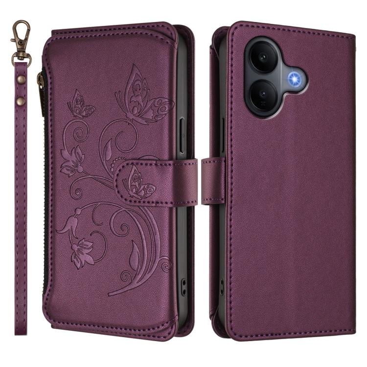 Butterfly Love Flower Multi-card Zipper Wallet Leather Phone Case, For vivo V60 Lite 5G Global, For vivo Y400 5G Global, For vivo Y400 4G, For vivo iQOO Neo 10+, For vivo V60 5G Curved Global, For vivo Y400 Pro 5G