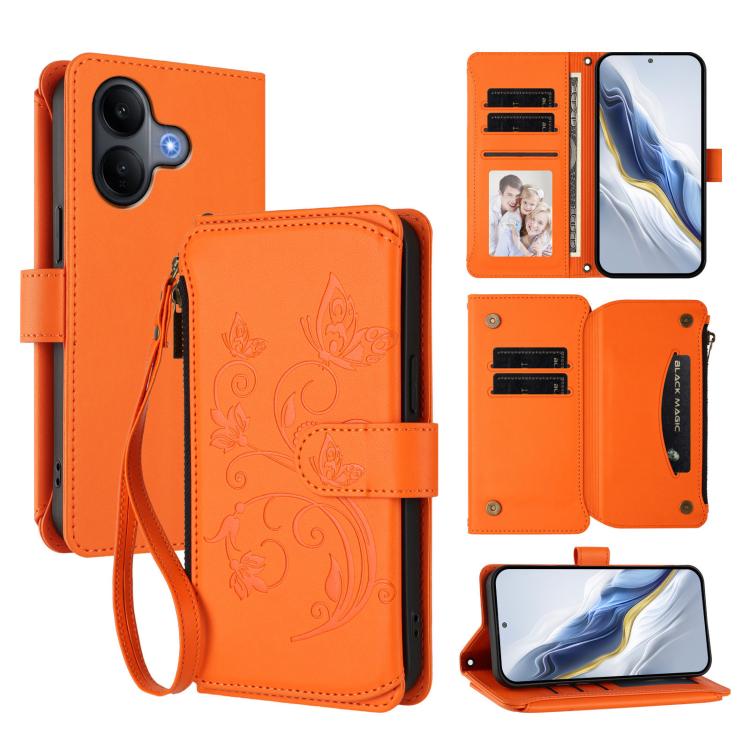 Butterfly Love Flower Multi-card Zipper Wallet Leather Phone Case, For vivo V60 Lite 5G Global, For vivo Y400 5G Global, For vivo Y400 4G, For vivo iQOO Neo 10+, For vivo V60 5G Curved Global, For vivo Y400 Pro 5G