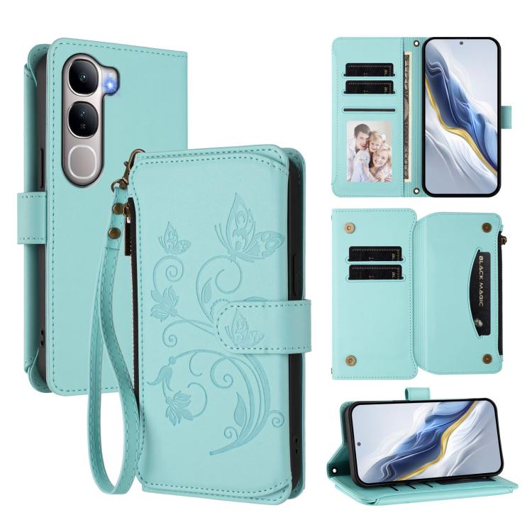 Butterfly Love Flower Multi-card Zipper Wallet Leather Phone Case, For vivo S50 Pro mini / X300 FE 5G Russia, For vivo Y21 5G 2026 / Y05 4G / Y11d, For vivo V70 FE 5G, For vivo X300 Pro, For vivo X300, For vivo Y31 5G Global