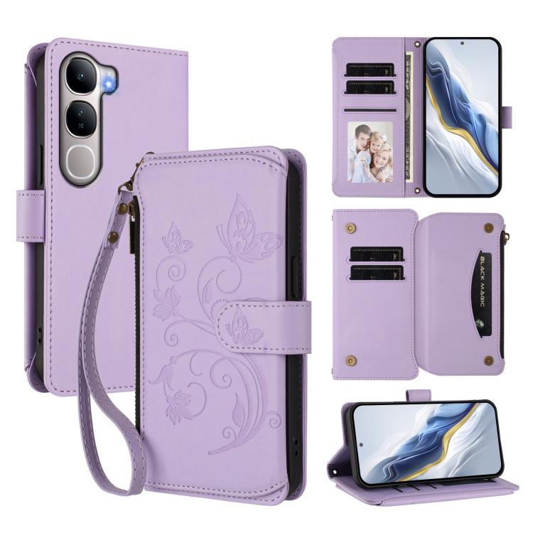 Butterfly Love Flower Multi-card Zipper Wallet Leather Phone Case, For vivo S50 Pro mini / X300 FE 5G Russia, For vivo Y21 5G 2026 / Y05 4G / Y11d, For vivo V70 FE 5G, For vivo X300 Pro, For vivo X300, For vivo Y31 5G Global
