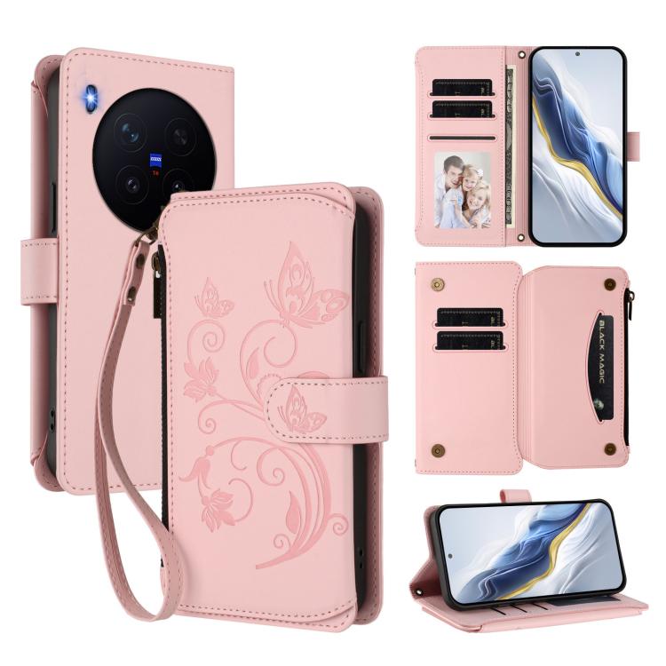 Butterfly Love Flower Multi-card Zipper Wallet Leather Phone Case, For vivo S50 Pro mini / X300 FE 5G Russia, For vivo Y21 5G 2026 / Y05 4G / Y11d, For vivo V70 FE 5G, For vivo X300 Pro, For vivo X300, For vivo Y31 5G Global