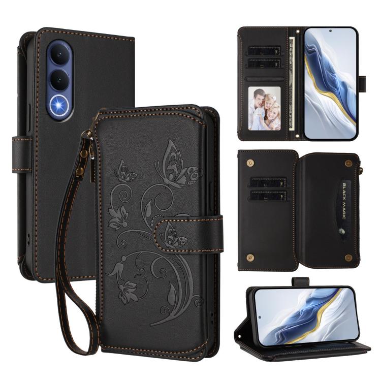 Butterfly Love Flower Multi-card Zipper Wallet Leather Phone Case, For vivo S50 Pro mini / X300 FE 5G Russia, For vivo Y21 5G 2026 / Y05 4G / Y11d, For vivo V70 FE 5G, For vivo X300 Pro, For vivo X300, For vivo Y31 5G Global
