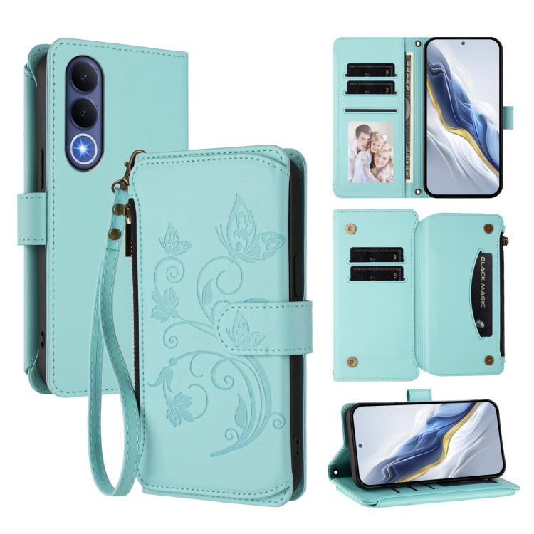 Butterfly Love Flower Multi-card Zipper Wallet Leather Phone Case, For vivo S50 Pro mini / X300 FE 5G Russia, For vivo Y21 5G 2026 / Y05 4G / Y11d, For vivo V70 FE 5G, For vivo X300 Pro, For vivo X300, For vivo Y31 5G Global