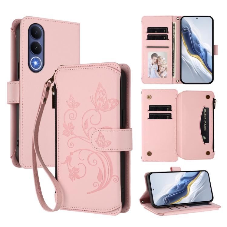 Butterfly Love Flower Multi-card Zipper Wallet Leather Phone Case, For vivo S50 Pro mini / X300 FE 5G Russia, For vivo Y21 5G 2026 / Y05 4G / Y11d, For vivo V70 FE 5G, For vivo X300 Pro, For vivo X300, For vivo Y31 5G Global