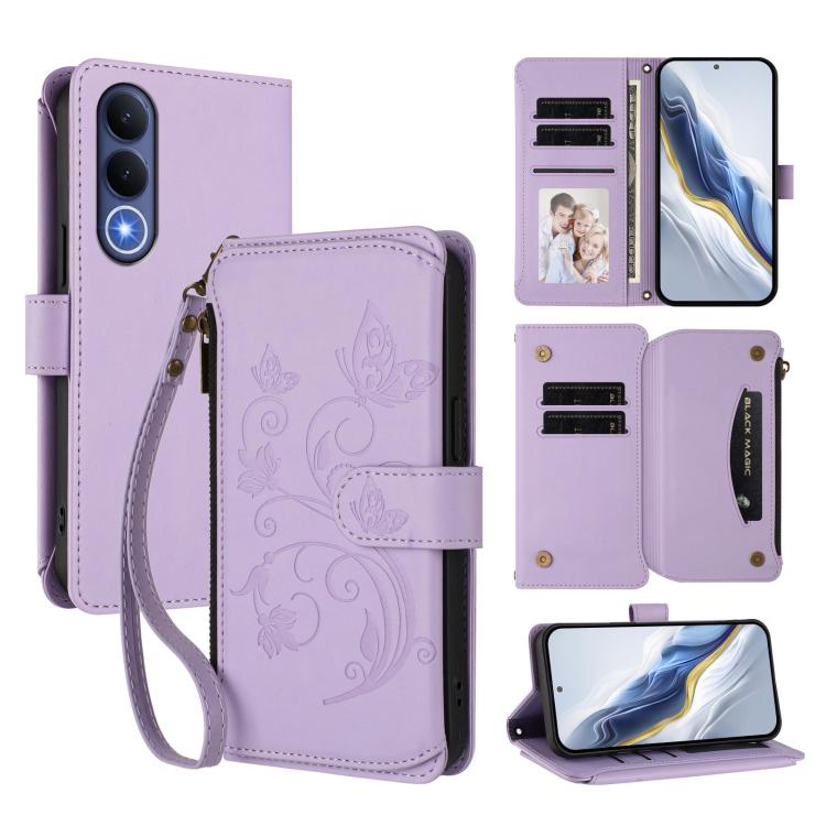 Butterfly Love Flower Multi-card Zipper Wallet Leather Phone Case, For vivo S50 Pro mini / X300 FE 5G Russia, For vivo Y21 5G 2026 / Y05 4G / Y11d, For vivo V70 FE 5G, For vivo X300 Pro, For vivo X300, For vivo Y31 5G Global