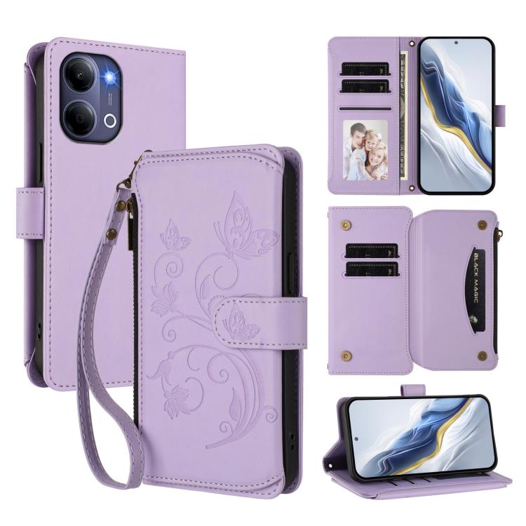 Butterfly Love Flower Multi-card Zipper Wallet Leather Phone Case, For vivo S50 Pro mini / X300 FE 5G Russia, For vivo Y21 5G 2026 / Y05 4G / Y11d, For vivo V70 FE 5G, For vivo X300 Pro, For vivo X300, For vivo Y31 5G Global