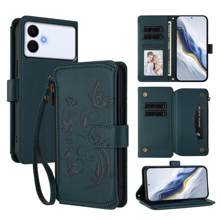 Butterfly Love Flower Multi-card Zipper Wallet Leather Phone Case, For Galaxy S26 FE 5G, For Galaxy S26+ 5G, For Galaxy S26 Edge 5G, For Galaxy S26 Ultra 5G, For Galaxy S26 5G, For Galaxy S25 Edge 5G