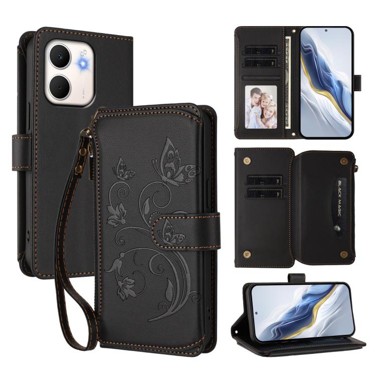 Butterfly Love Flower Multi-card Zipper Wallet Leather Phone Case, For OPPO Find X9 Pro, For OPPO K13 India, For OPPO K13 Turbo / K13 Turbo Pro 5G, For OPPO Reno14 F 5G / Reno14 5G, For OPPO A79 5G Global, For OPPO A5x 5G / 4G Global