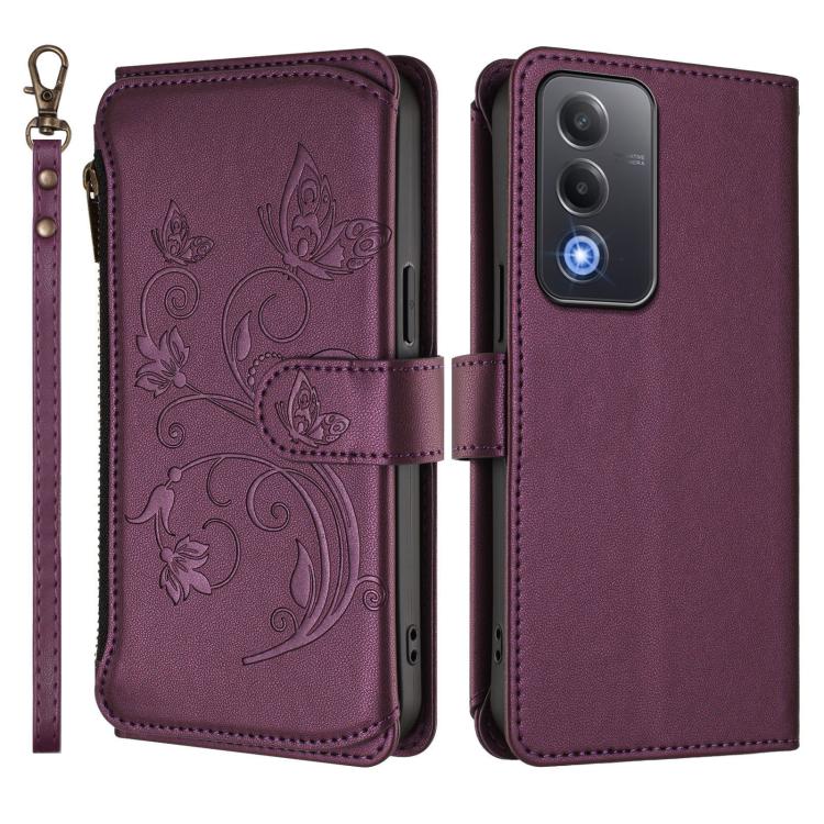 Butterfly Love Flower Multi-card Zipper Wallet Leather Phone Case, For OPPO A5 5G / A3 Pro 5G Global, For OPPO Reno14 Pro 5G, For OPPO Find X8s+ 5G, For OPPO Find X8s 5G, For OPPO Find X8 Ultra 5G, For OPPO A5 Pro 5G / 4G Global