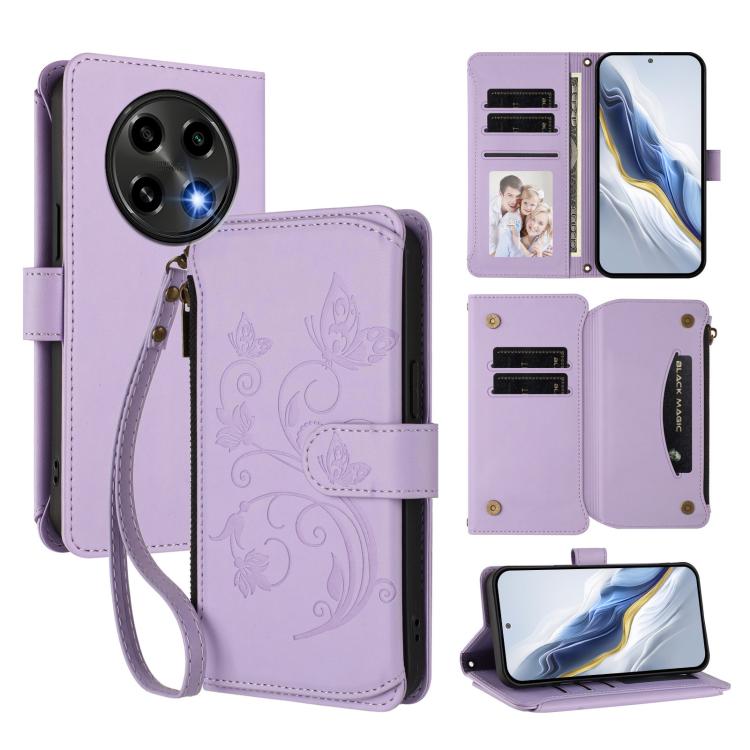 Butterfly Love Flower Multi-card Zipper Wallet Leather Phone Case, For OPPO Find X8 5G, For OPPO A80 5G EU / K12x 5G Global, For OPPO Reno12 F 5G / 4G, For OPPO Reno12 Pro 5G Global, For OPPO Reno12 5G Global, For OPPO A2 Pro 5G / F27 Pro 5G