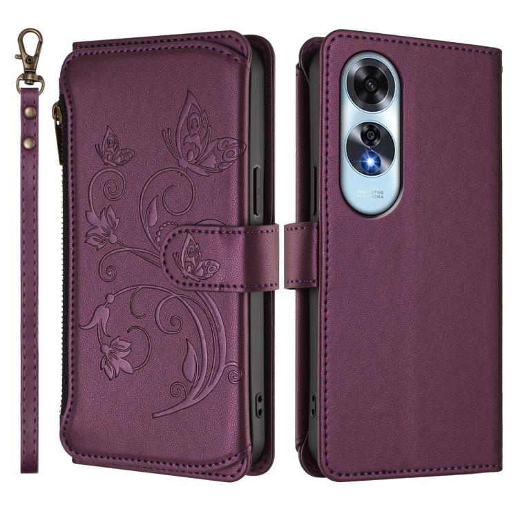 Butterfly Love Flower Multi-card Zipper Wallet Leather Phone Case, For OPPO A60 4G Global, For OPPO Reno11 F 5G Global, For OPPO Find X7, For OPPO Reno11 5G Global, For OPPO Reno11 Pro 5G Global, For OPPO Find X7 Ultra