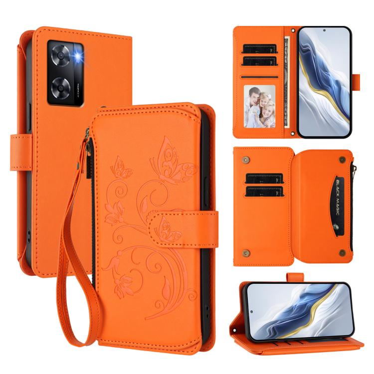Butterfly Love Flower Multi-card Zipper Wallet Leather Phone Case, For OPPO Reno8 4G / Reno7 4G Global, For OPPO A57 / A77 / A57s 4G Global, For OPPO Reno9 / Reno9 Pro 5G, For OPPO A17 4G Global / A17k, For OPPO Reno8 Pro 5G, For OPPO Reno8 5G