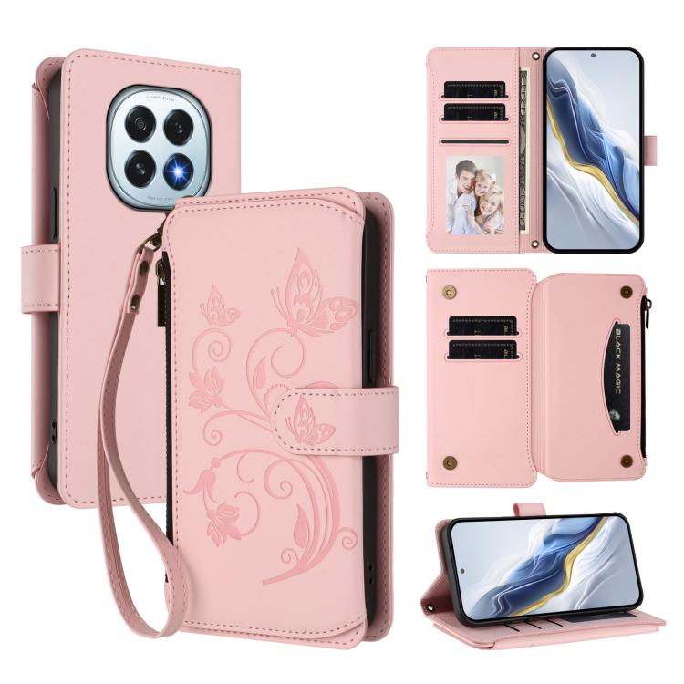 Butterfly Love Flower Multi-card Zipper Wallet Leather Phone Case, For OPPO F29 Pro 5G Global, For OPPO F29 5G Global, For OPPO Reno13 Pro 5G Global, For OPPO Reno13 5G Global, For OPPO Reno13 F 5G Global / 4G India, For OPPO A3x / A3 / A60 5G Global