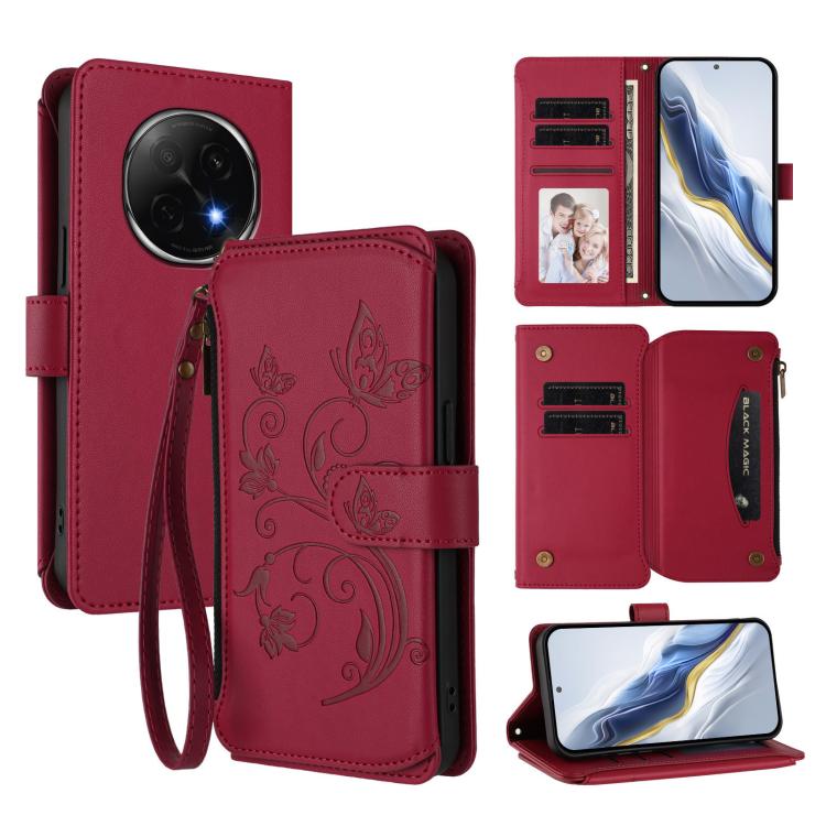 Butterfly Love Flower Multi-card Zipper Wallet Leather Phone Case, For OPPO F29 Pro 5G Global, For OPPO F29 5G Global, For OPPO Reno13 Pro 5G Global, For OPPO Reno13 5G Global, For OPPO Reno13 F 5G Global / 4G India, For OPPO A3x / A3 / A60 5G Global