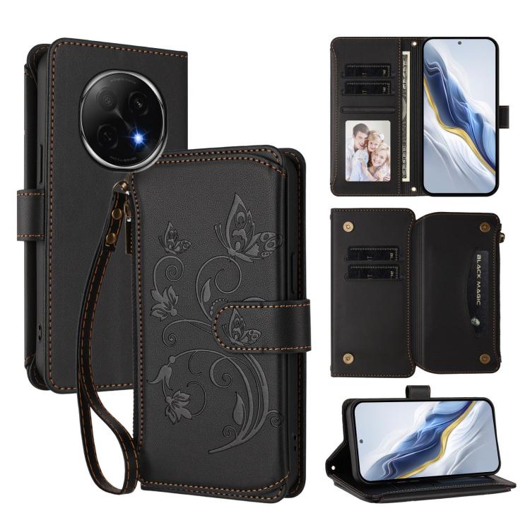 Butterfly Love Flower Multi-card Zipper Wallet Leather Phone Case, For OPPO F29 Pro 5G Global, For OPPO F29 5G Global, For OPPO Reno13 Pro 5G Global, For OPPO Reno13 5G Global, For OPPO Reno13 F 5G Global / 4G India, For OPPO A3x / A3 / A60 5G Global