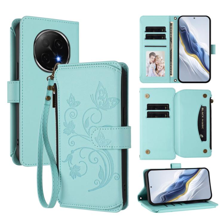 Butterfly Love Flower Multi-card Zipper Wallet Leather Phone Case, For OPPO F29 Pro 5G Global, For OPPO F29 5G Global, For OPPO Reno13 Pro 5G Global, For OPPO Reno13 5G Global, For OPPO Reno13 F 5G Global / 4G India, For OPPO A3x / A3 / A60 5G Global