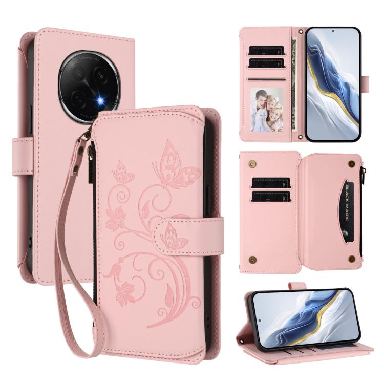 Butterfly Love Flower Multi-card Zipper Wallet Leather Phone Case, For OPPO F29 Pro 5G Global, For OPPO F29 5G Global, For OPPO Reno13 Pro 5G Global, For OPPO Reno13 5G Global, For OPPO Reno13 F 5G Global / 4G India, For OPPO A3x / A3 / A60 5G Global