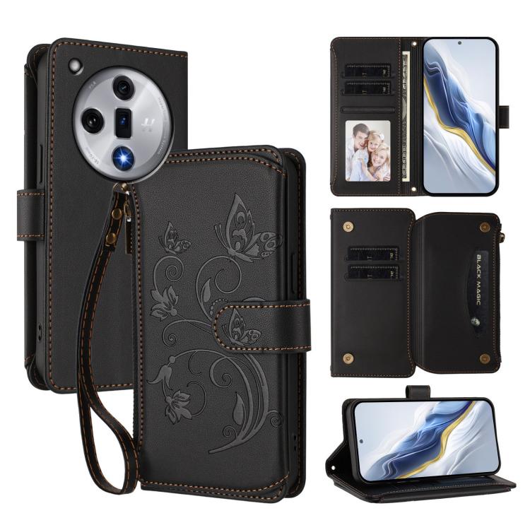 Butterfly Love Flower Multi-card Zipper Wallet Leather Phone Case, For OPPO A60 4G Global, For OPPO Reno11 F 5G Global, For OPPO Find X7, For OPPO Reno11 5G Global, For OPPO Reno11 Pro 5G Global, For OPPO Find X7 Ultra