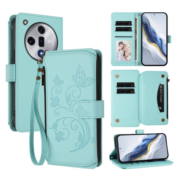 Butterfly Love Flower Multi-card Zipper Wallet Leather Phone Case, For OPPO A60 4G Global, For OPPO Reno11 F 5G Global, For OPPO Find X7, For OPPO Reno11 5G Global, For OPPO Reno11 Pro 5G Global, For OPPO Find X7 Ultra