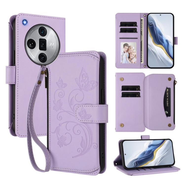 Butterfly Love Flower Multi-card Zipper Wallet Leather Phone Case, For OPPO A60 4G Global, For OPPO Reno11 F 5G Global, For OPPO Find X7, For OPPO Reno11 5G Global, For OPPO Reno11 Pro 5G Global, For OPPO Find X7 Ultra