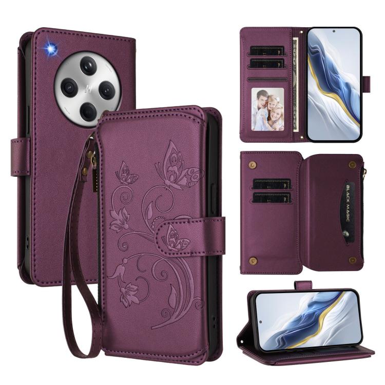 Butterfly Love Flower Multi-card Zipper Wallet Leather Phone Case, For OPPO Find X8 5G, For OPPO A80 5G EU / K12x 5G Global, For OPPO Reno12 F 5G / 4G, For OPPO Reno12 Pro 5G Global, For OPPO Reno12 5G Global, For OPPO A2 Pro 5G / F27 Pro 5G