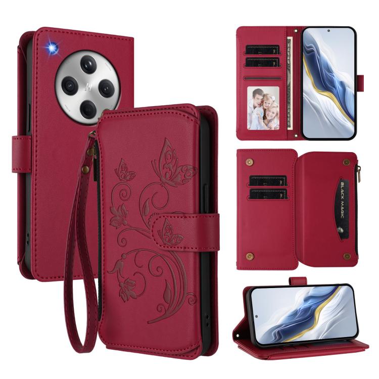 Butterfly Love Flower Multi-card Zipper Wallet Leather Phone Case, For OPPO Find X8 5G, For OPPO A80 5G EU / K12x 5G Global, For OPPO Reno12 F 5G / 4G, For OPPO Reno12 Pro 5G Global, For OPPO Reno12 5G Global, For OPPO A2 Pro 5G / F27 Pro 5G