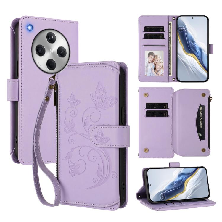 Butterfly Love Flower Multi-card Zipper Wallet Leather Phone Case, For OPPO Find X8 5G, For OPPO A80 5G EU / K12x 5G Global, For OPPO Reno12 F 5G / 4G, For OPPO Reno12 Pro 5G Global, For OPPO Reno12 5G Global, For OPPO A2 Pro 5G / F27 Pro 5G
