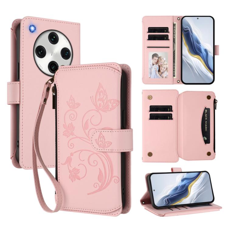 Butterfly Love Flower Multi-card Zipper Wallet Leather Phone Case, For OPPO Find X8 Pro 5G, For OPPO A78 5G Global / A1x 5G, For OPPO Reno8 T 4G Global, For OPPO Find X6 Pro 5G, For OPPO Find X6 5G, For OPPO Reno8 T 5G Global /  A1 Pro 5G