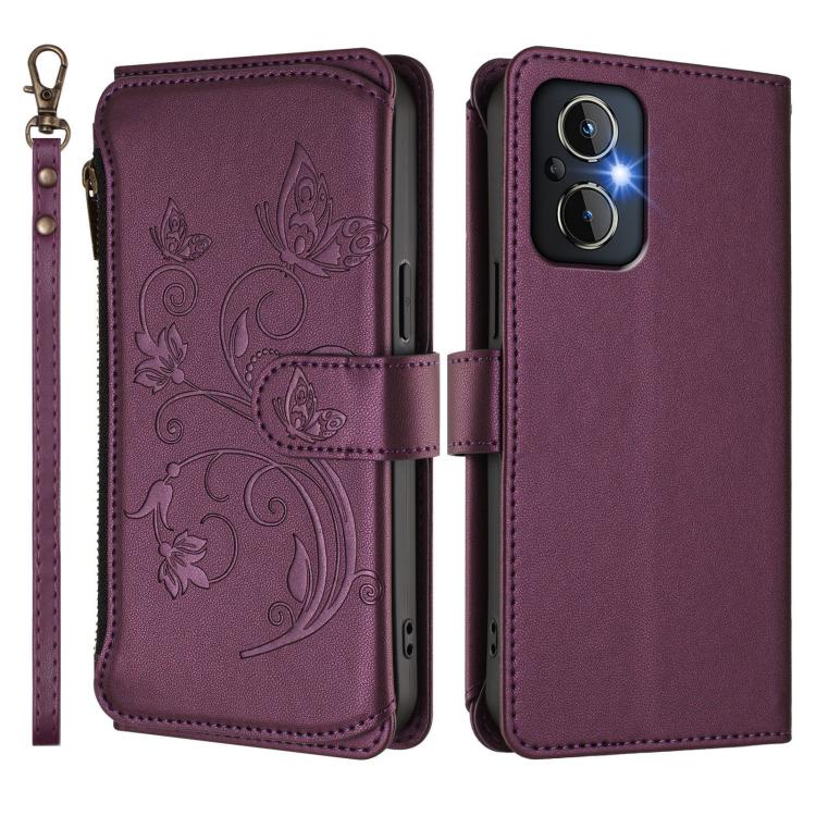 Butterfly Love Flower Multi-card Zipper Wallet Leather Phone Case, For OPPO Reno8 4G / Reno7 4G Global, For OPPO A57 / A77 / A57s 4G Global, For OPPO Reno9 / Reno9 Pro 5G, For OPPO A17 4G Global / A17k, For OPPO Reno8 Pro 5G, For OPPO Reno8 5G