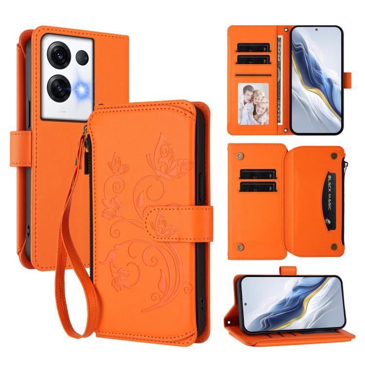 Butterfly Love Flower Multi-card Zipper Wallet Leather Phone Case, For OPPO Reno8 4G / Reno7 4G Global, For OPPO A57 / A77 / A57s 4G Global, For OPPO Reno9 / Reno9 Pro 5G, For OPPO A17 4G Global / A17k, For OPPO Reno8 Pro 5G, For OPPO Reno8 5G