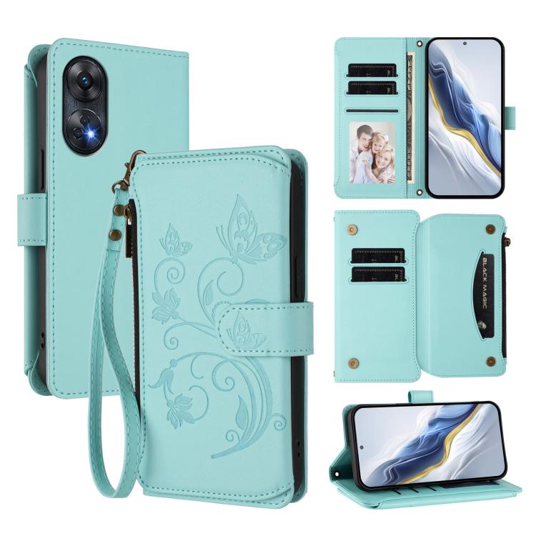 Butterfly Love Flower Multi-card Zipper Wallet Leather Phone Case, For OPPO Find X8 Pro 5G, For OPPO A78 5G Global / A1x 5G, For OPPO Reno8 T 4G Global, For OPPO Find X6 Pro 5G, For OPPO Find X6 5G, For OPPO Reno8 T 5G Global /  A1 Pro 5G