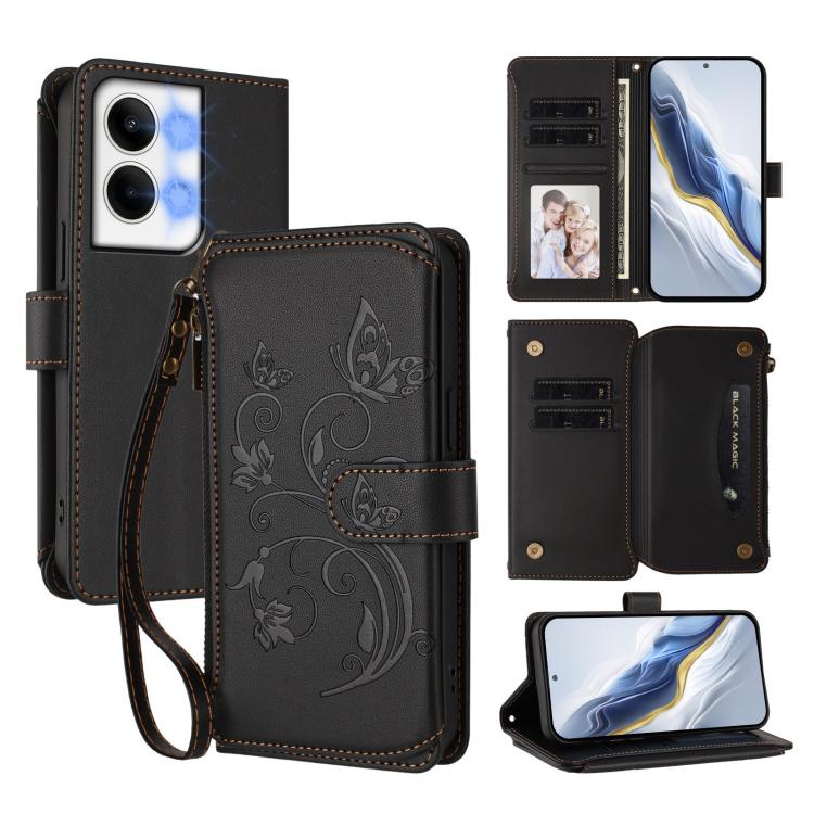 Butterfly Love Flower Multi-card Zipper Wallet Leather Phone Case, For OPPO Reno8 4G / Reno7 4G Global, For OPPO A57 / A77 / A57s 4G Global, For OPPO Reno9 / Reno9 Pro 5G, For OPPO A17 4G Global / A17k, For OPPO Reno8 Pro 5G, For OPPO Reno8 5G