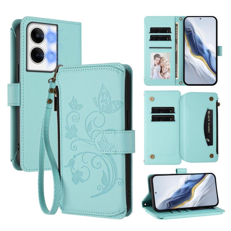 Butterfly Love Flower Multi-card Zipper Wallet Leather Phone Case, For OPPO Reno8 4G / Reno7 4G Global, For OPPO A57 / A77 / A57s 4G Global, For OPPO Reno9 / Reno9 Pro 5G, For OPPO A17 4G Global / A17k, For OPPO Reno8 Pro 5G, For OPPO Reno8 5G
