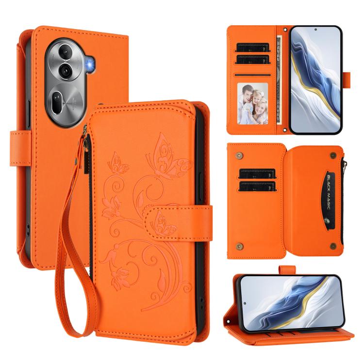 Butterfly Love Flower Multi-card Zipper Wallet Leather Phone Case, For OPPO A60 4G Global, For OPPO Reno11 F 5G Global, For OPPO Find X7, For OPPO Reno11 5G Global, For OPPO Reno11 Pro 5G Global, For OPPO Find X7 Ultra