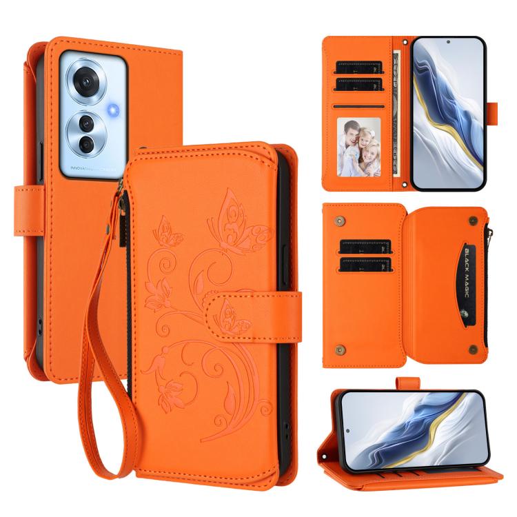 Butterfly Love Flower Multi-card Zipper Wallet Leather Phone Case, For OPPO A60 4G Global, For OPPO Reno11 F 5G Global, For OPPO Find X7, For OPPO Reno11 5G Global, For OPPO Reno11 Pro 5G Global, For OPPO Find X7 Ultra